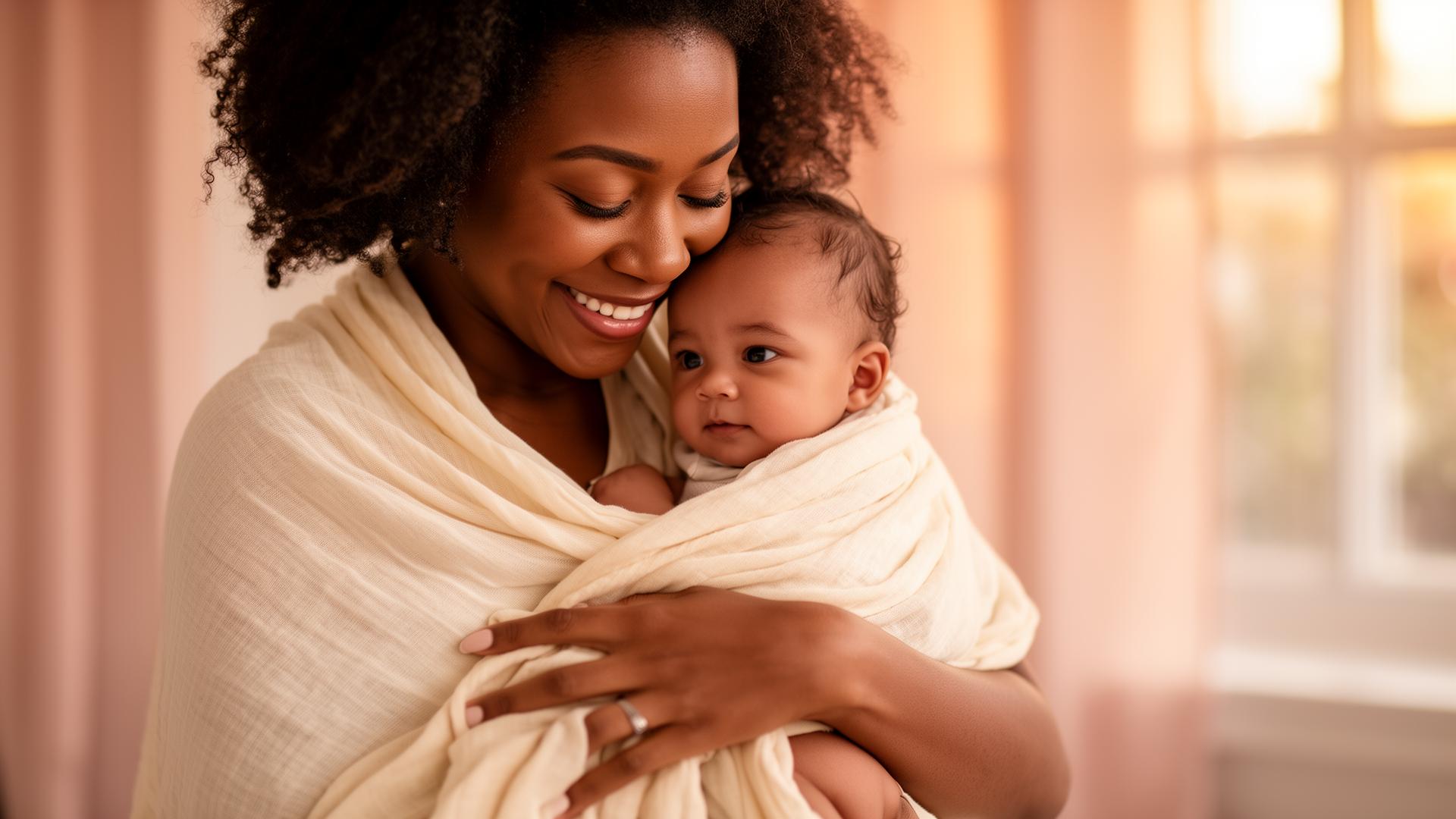Mother holding baby